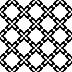 Fototapeta premium Black and white geometric seamless pattern, abstract background.