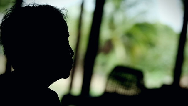 Silhouette of grandmother