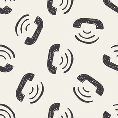 phone call doodle seamless pattern background - 84548332