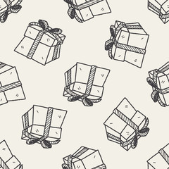 gift doodle seamless pattern background