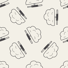 cloud doodle seamless pattern background