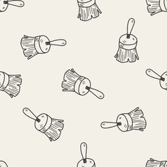 clean brush doodle seamless pattern background