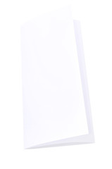 Blank Trifold Paper Brochure On White Background With Soft Shado