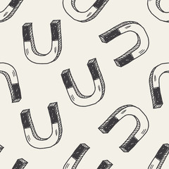 Magnet doodle drawing seamless pattern background