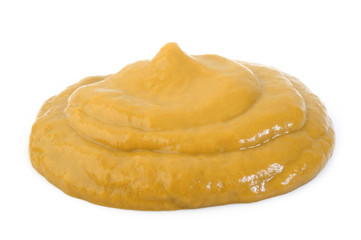 Mustard sauce isolated on white