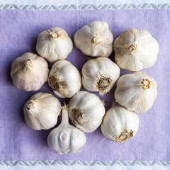 Organic garlic, clean eating concept