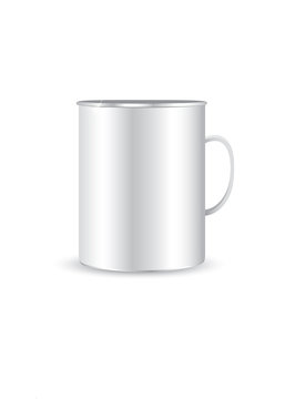 Steel mug isolated on white