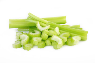 fresh celery isolated on white background