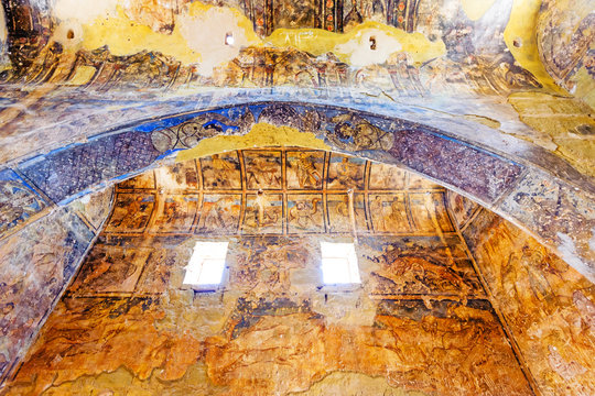 Apodyterium Fresco of Qasr Amra in present-day eastern Jordan.