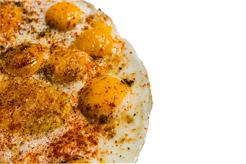 Quail egg omelette isolated with clipping path