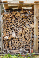 Firewood is any wooden material that is gathered and used for fuel.  Household plot. Dacha.
