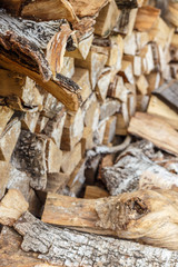 Firewood is any wooden material that is gathered and used for fuel.  Household plot. Dacha.