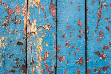 Vintage grunge peeling paint wooden background