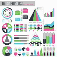 Set of colorful infographic elements for business.