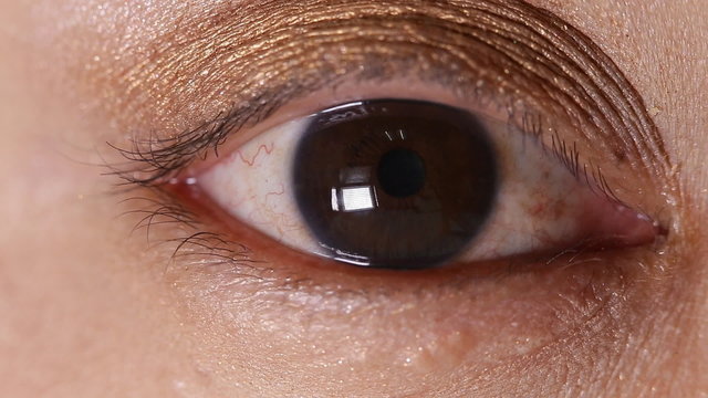 Close up of young asian woman's eye