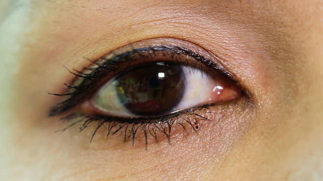 Close up of young asian woman's eye