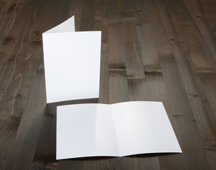 blank white folding paper flyer