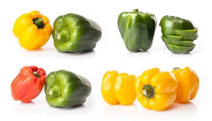 composite of fresh bell pepper    isolated on white background