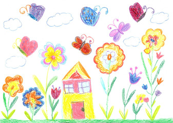 Child drawing of a house