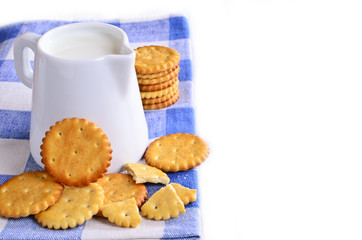 Fototapeta na wymiar Cookies and milk