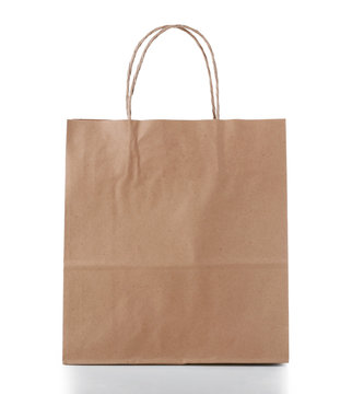Paper shopping bag isolated on white