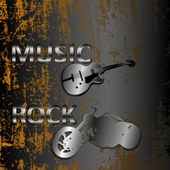 rock music on a metal background