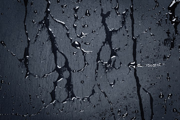 Water on dark stone surface