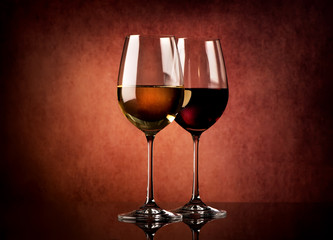 Wine on textured background