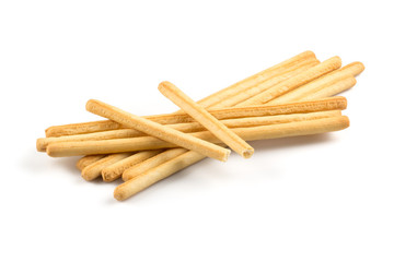 bread sticks on white background