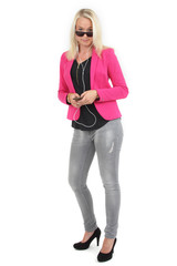 Fototapeta premium Mit dem Smartphone unterwegs