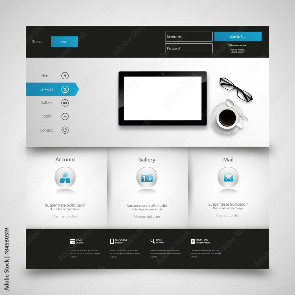 Canvas Prints business website template vector eps 10