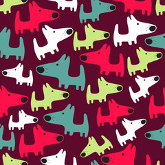 seamless pattern with dogs