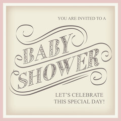 baby shower invitation in retro style