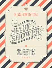 baby shower invitation in retro style