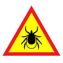 vector image of a tick in a red triangle - tick stop sign