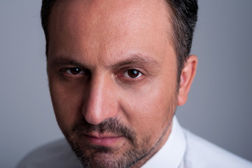 Close up with the face of a business man