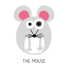 Card with a round mouse. Vector design.