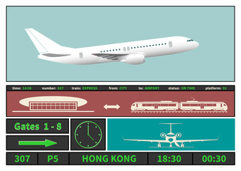 Airplane and information display systems of airport