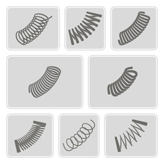 set of monochrome icons with Springs for your design