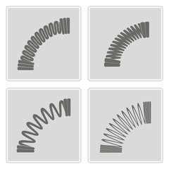 set of monochrome icons with Springs for your design - obrazy, fototapety, plakaty