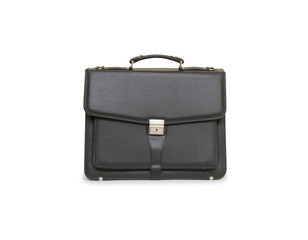 Business leather briefcase isolated