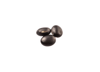 Black beans over white background