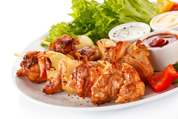 Grilled meat and vegetables 