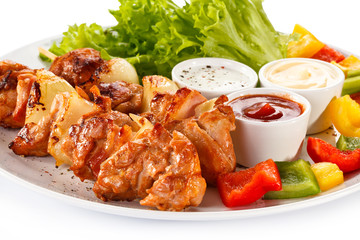 Grilled meat and vegetables 