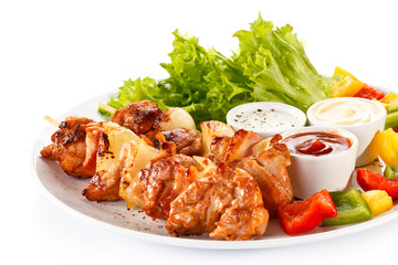 Grilled meat and vegetables 