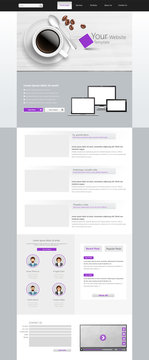 Website Template Vector Eps 10. One Page Design