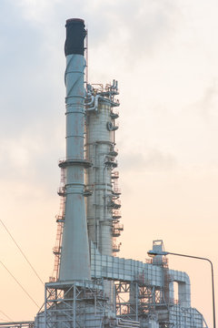 Oil refinery power station at sunshine