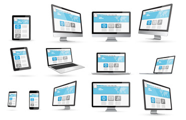 Modern digital tech device collection