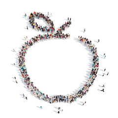 people in the shape of an apple.