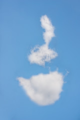 Coffee cup clouds in the sky blue.